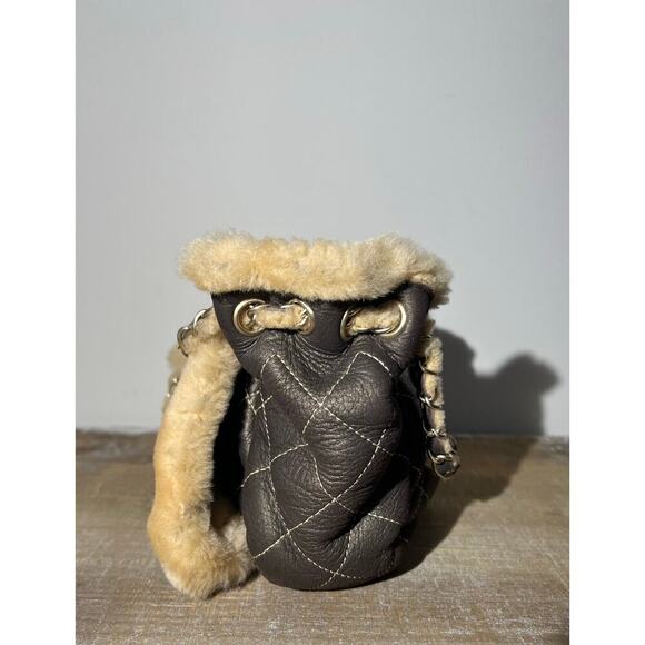 Vintage Chanel Small Shearling Accordion Flap Bag - Picture 6 of 10